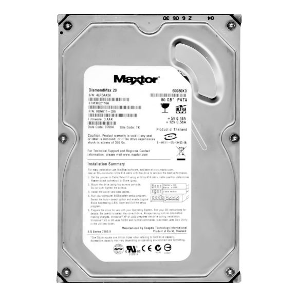 MAXTOR DiamondMax 20 80GB 7.2k 2MB ATA 3.5'' STM3802110A