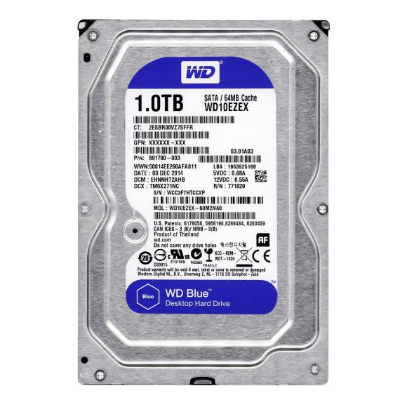 WD BLUE 1TB 7.2K 64MB SATA III 3.5'' WD10EZEX