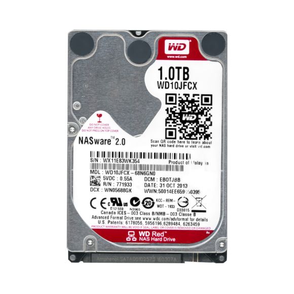 WD RED 1TB 5.4K 16MB SATA III 2.5'' WD10JFCX NASware 2.0
