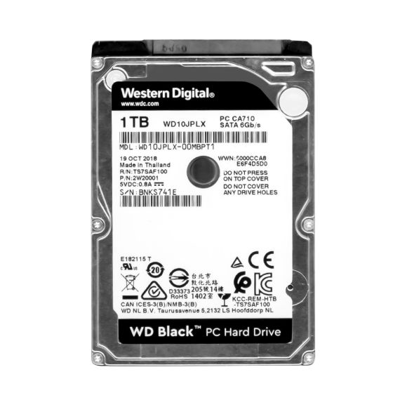 WD BLACK 1TB 7.2K 32MB SATA III 2.5'' WD10JPLX PC CA710