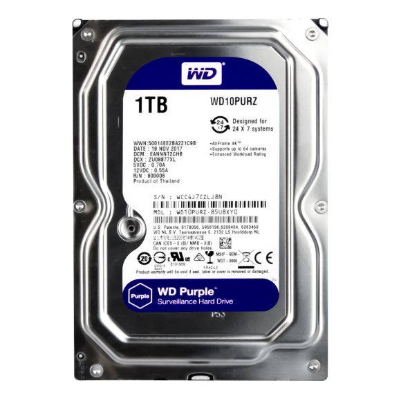 WD 1TB PURPLE 5.4K 64MB SATA III 3.5'' WD10PURZ