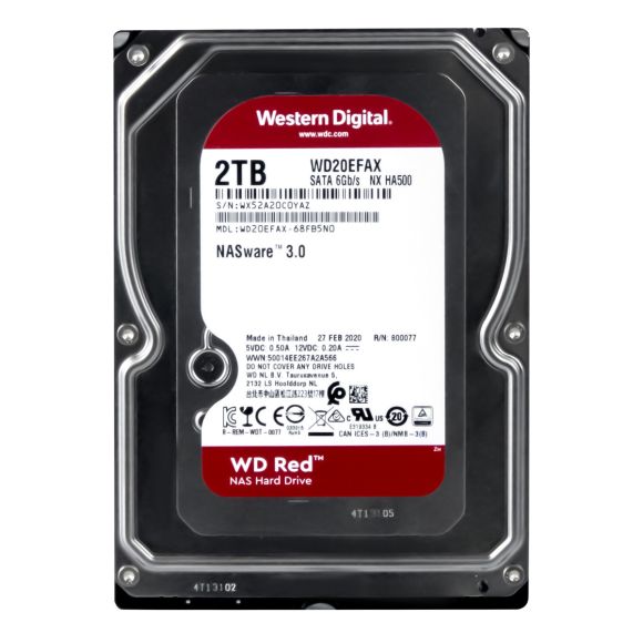 WD RED 2TB 5.4K 256MB SATA III 3.5'' WD20EFAX NASware 3.0 NX HA500