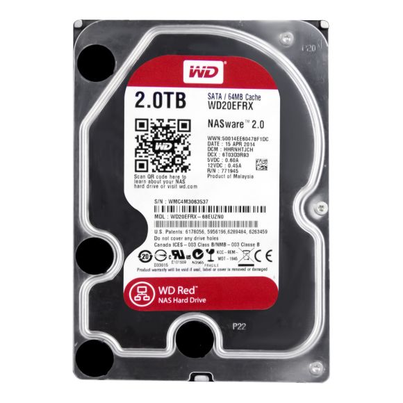 WD RED 2TB SATA III 5.4K 64MB 3.5'' WD20EFRX NASware 2.0