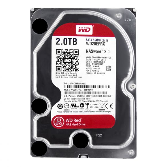 WD RED 2TB 5.4K 64MB SATA III 3.5'' WD20EFRX NASware 2.0