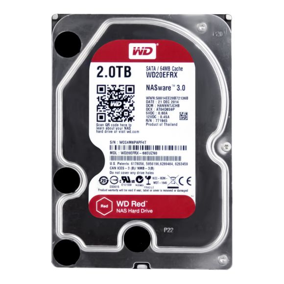 WD RED 2TB 5.4K 64MB SATA III 3.5'' WD20EFRX NASware 3.0