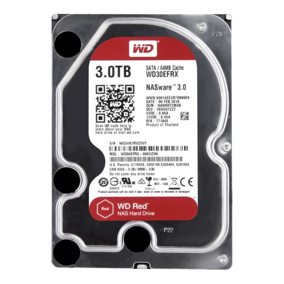 WD RED 3TB 5.4K 64MB SATA III 3.5'' WD30EFRX NASware 3.0