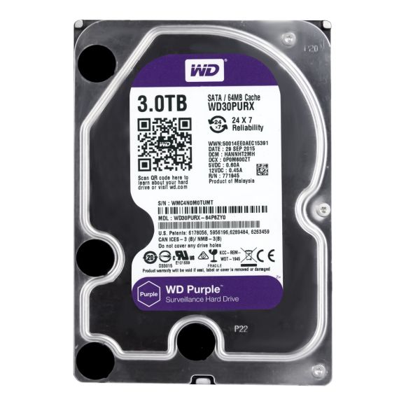 WD PURPLE 3TB 5.4K 64MB SATA III 3.5'' WD30PURX