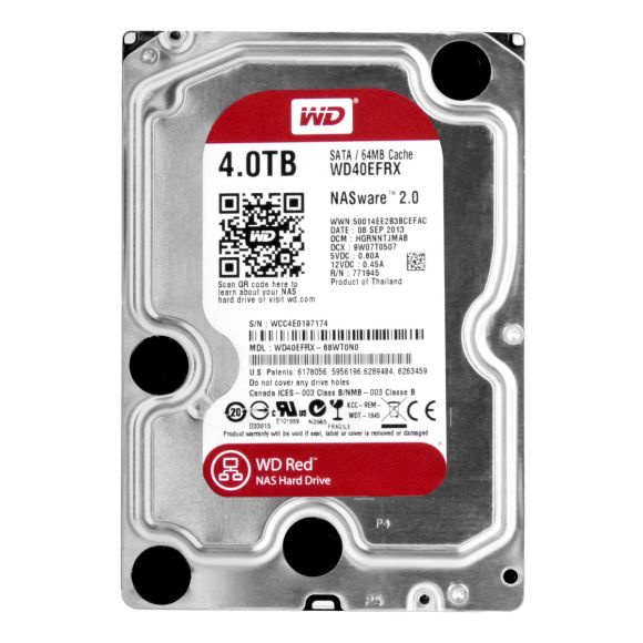 WD RED 4TB 5.4K 64MB SATA III 3.5'' WD40EFRX NASware 2.0