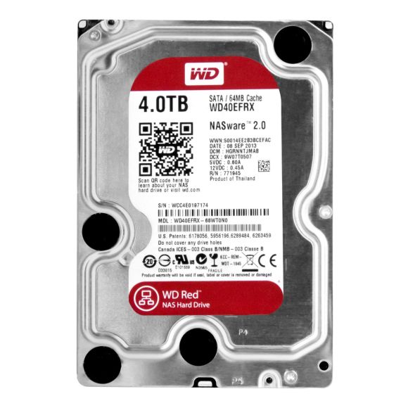 WD RED 4TB 5.4K 64MB SATA III 3.5'' NASware 2.0 WD40EFRX 