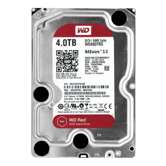 WD RED 4TB 5.4K 64MB SATA III 3.5'' WD40EFRX NASware 3.0
