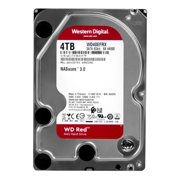 WD 4TB RED 5.4K 64MB SATA III 3.5'' WD40EFRX NASware 3.0 NX HA500