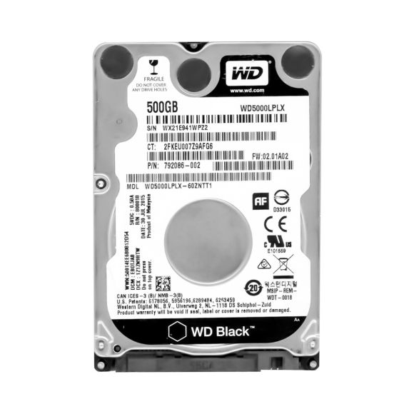 WD BLACK 500GB 7.2K 32MB SATA III 2.5'' WD5000LPLX
