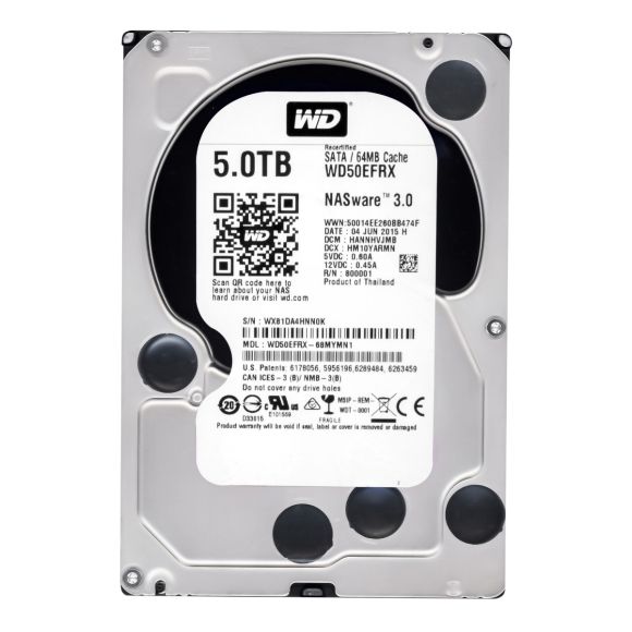 WD RED 5TB 7.2k 64MB SATA III 3.5'' WD50EFRX 3.0