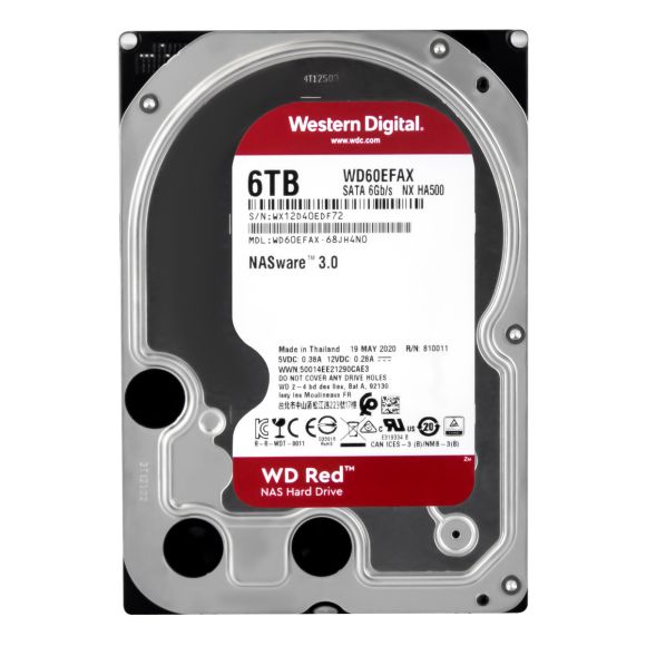 WD RED 6TB 5.4K 256MB SATA III 3.5'' WD60EFAX NASware 3.0 NX HA500