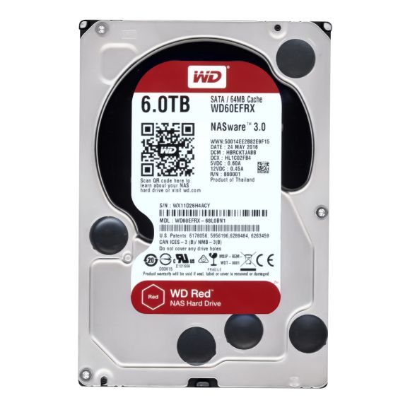 WD RED 6TB WD60EFRX NAS SATA 6G 5400RPM 64MB NASware 3.0