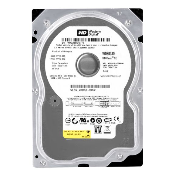 WD 80GB CAVIAR SE SATA II 7.2K 8MB 3.5'' WD800JD