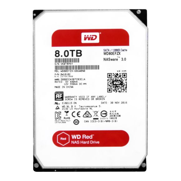 WD RED 8TB 5.4K 128MB SATA III 3.5'' WD80EFZX NASware 3.0